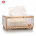 Light Luxury Crystal Art Tissue Box Creative Napkin Carton Storage Box of Living Room Desk Decorations